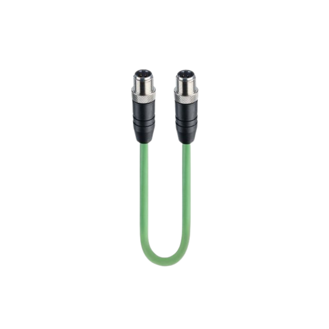 M12 - D coded fast Ethernet Cat5E Data Double-ended cord set male - male
